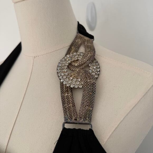 VINTAGE Y2K CACHE DRAPED HALTER DRESS - Picture 3 of 6